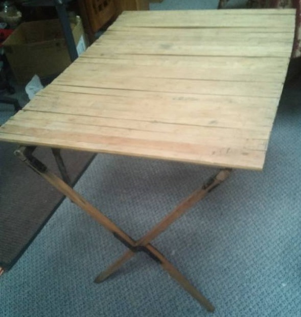lot 132 image: Unique Antique Vintage Picnic table.