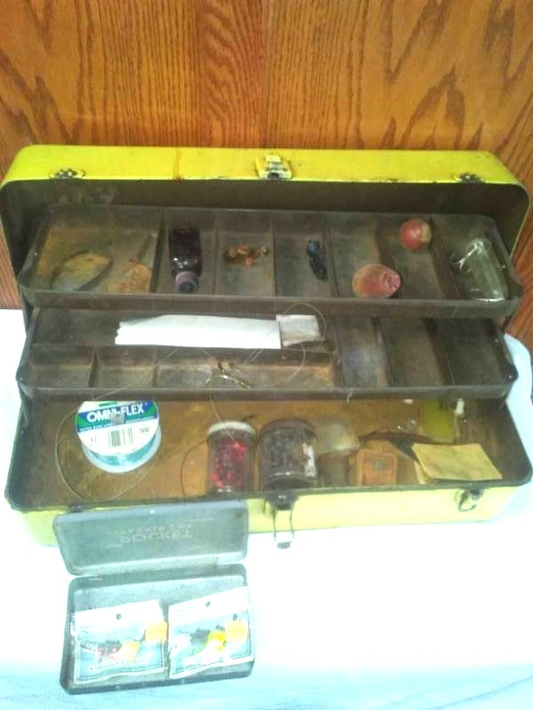 lot 92 image: 2 tackle Boxes with contexts