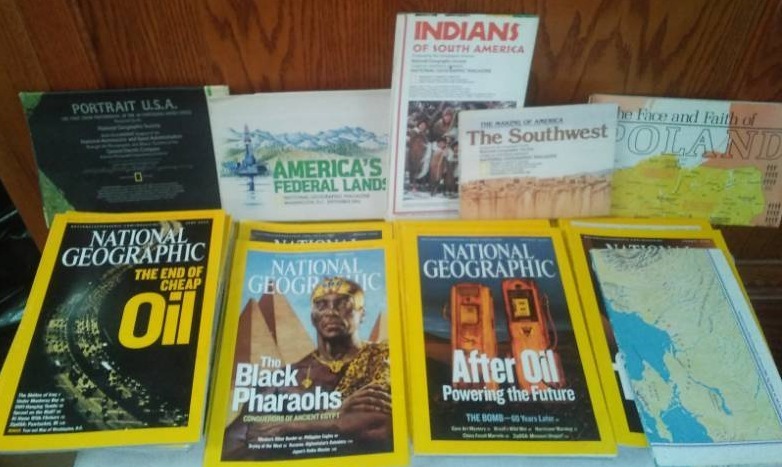 lot 95 image: Over 40 National Geographics and maps. 2004- 2008.