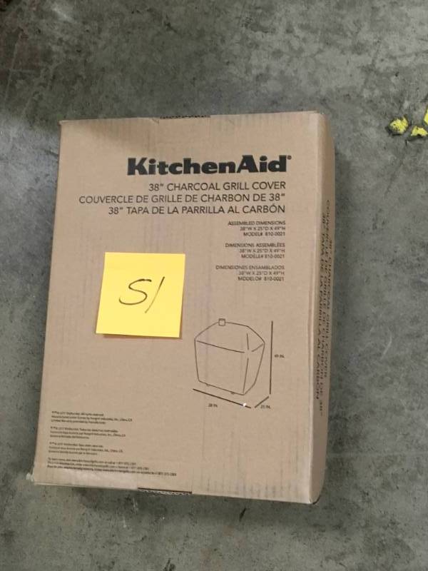 lot 51 image: KitchenAid Cart-Style Charcoal Grill Cover-not used