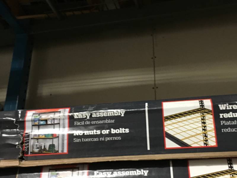 lot 78 image: Muscle Rack 44 in. W x 72 in. H x 24 in. D BlackYellow Steel 4-Shelf Garage Shelving Unit- new