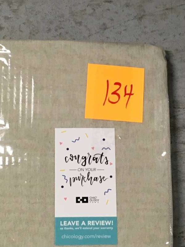 lot 134 image: Adorn Cream 84 x 52 In. Sheer Curtain Panel Pair BY CHICOLOGY- not used