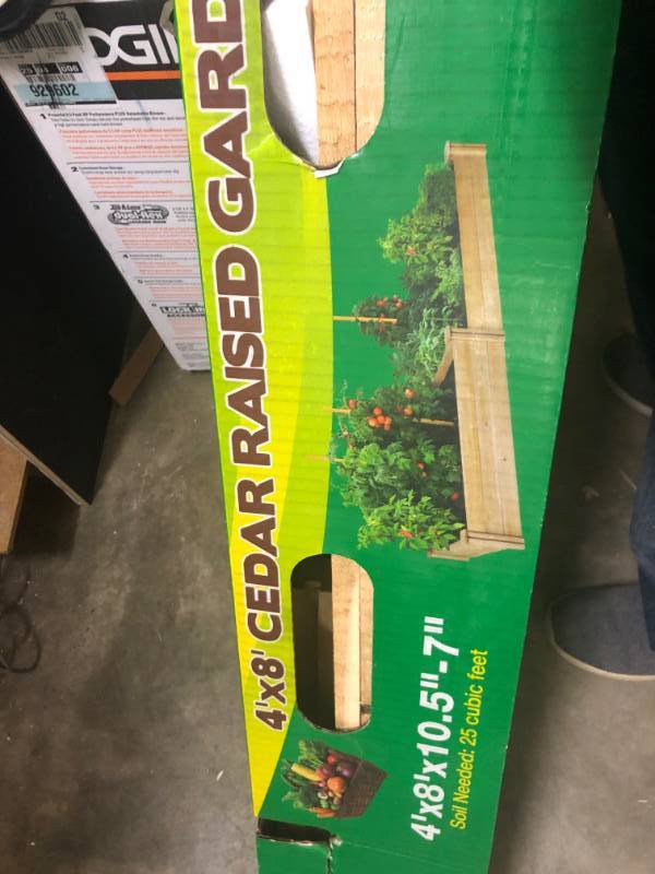 lot 310 image: Greenes Fence 4ft. x 8ft. x 7-10.5 in. Original Cedar Raised Garden Bed- not used
