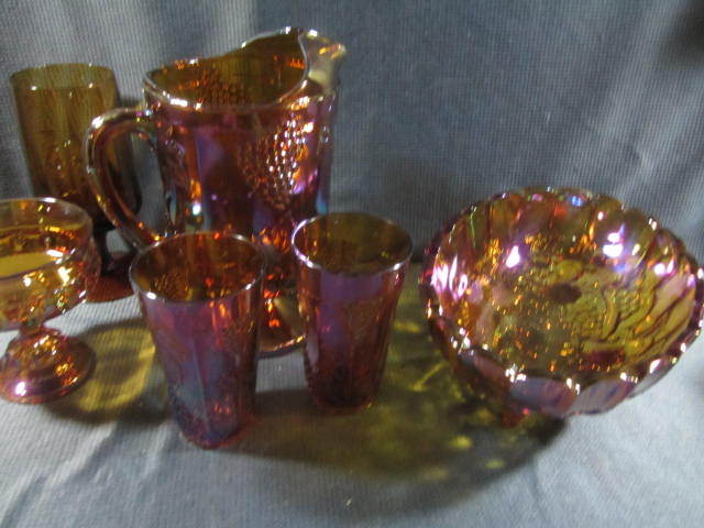 lot 204 image: Amber Carnival Glass