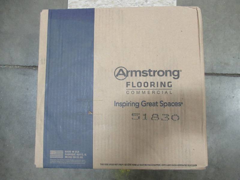 lot 246 image: 1 Case of Armstrong Standard Excelon Imperial Texture Commercial Vinyl Floor Tile, Cottage Tan, 12 X 12 VCT (45 Sq FtCase) 18 In.