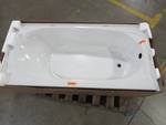 lot 299 image: Sterling Performa 60-in White Vikrell Rectangular Right-Hand Drain Alcove Bathtub - Cracked Back RH Side Top Corner