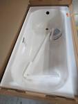 lot 201 image: Bootz Aloha 60 in. Right Drain Rectangular Alcove Soaking Bathtub in White 011-4364-00 - Enamel Chips on LH Top By Wainscot (see Photos)