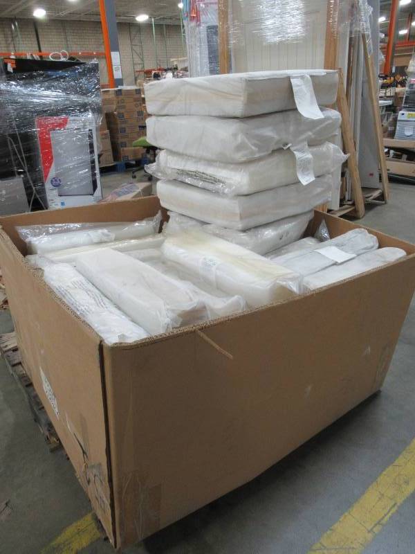 lot 120 image: Pallet of 16 Cushions Ready to Upholster
