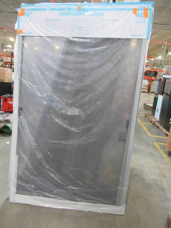 lot 187 image: Unique Home Designs 48 in. x 80 in. Standard Gray Metal Sliding Patio Screen Door, 756025