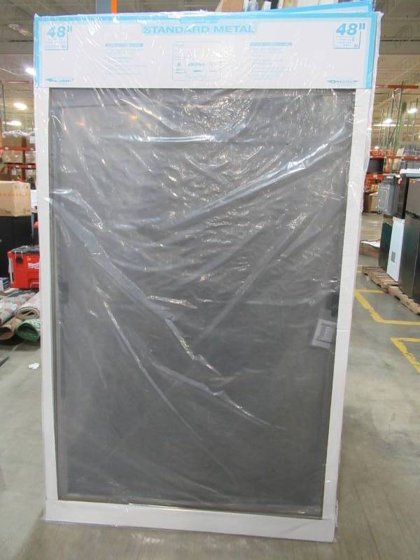 lot 186 image: Unique Home Designs 48 in. x 80 in. Standard White Metal Sliding Patio Screen Door, 750085