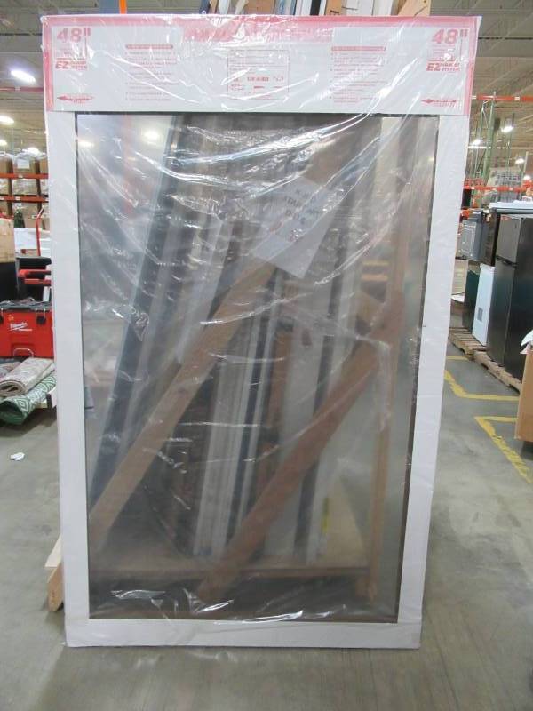 lot 191 image: Unique Home Designs 48 in. x 80 in. Ultimate White Vinyl Sliding Patio Screen Door, 708149