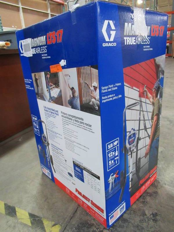 lot 213 image: Graco LTS 17 Electric Stationary Airless Paint Sprayer 17K960 - Slightly Used - Runs well.