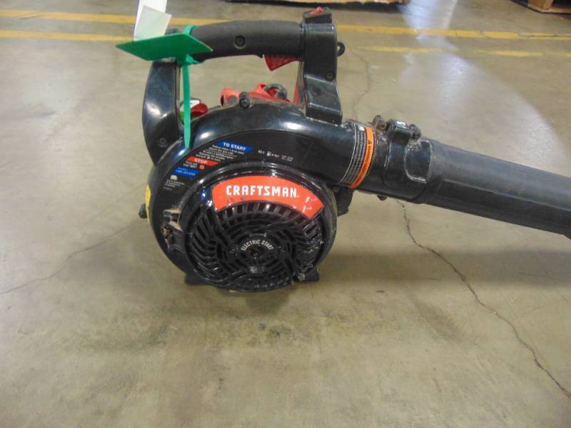 lot 382 image: CRAFTSMAN 27-cc 2-cycle 205-MPH 450-CFM Medium-duty Handheld Gas Leaf Blower CMXGAAMR27BL