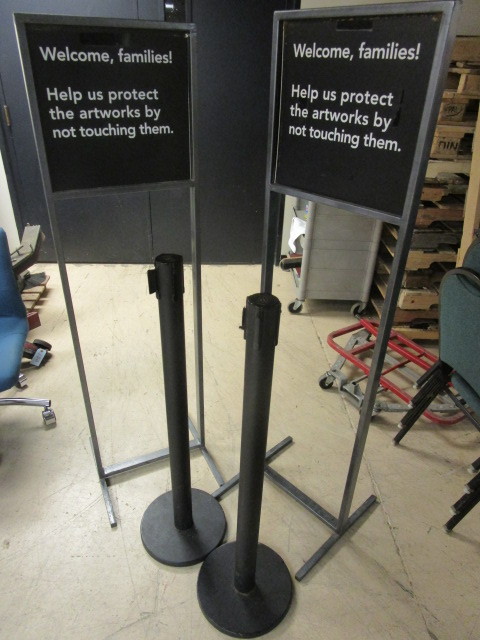 lot 117 image: INFORMATIONAL SIGN STANDS AND CROWN CONTROL STANDS