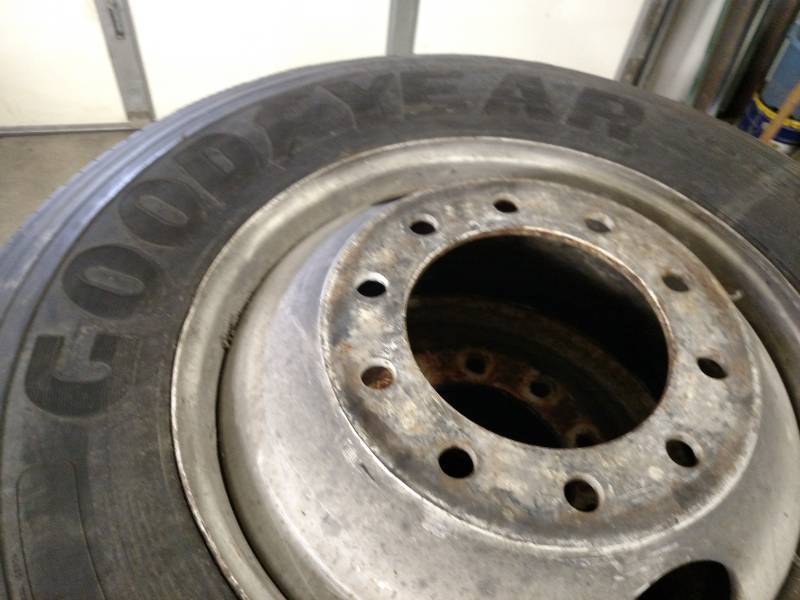 lot 7 image: (4) Truck Tires on Rims, Goodyear G...