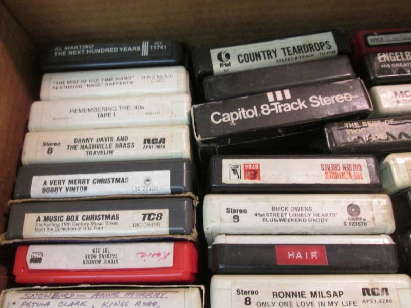 lot 51 image: Box of 8-Track Tapes  F-3...