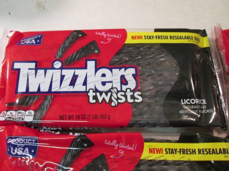 lot 252 image: 6 Packs of Twizzlers Twists Black L...
