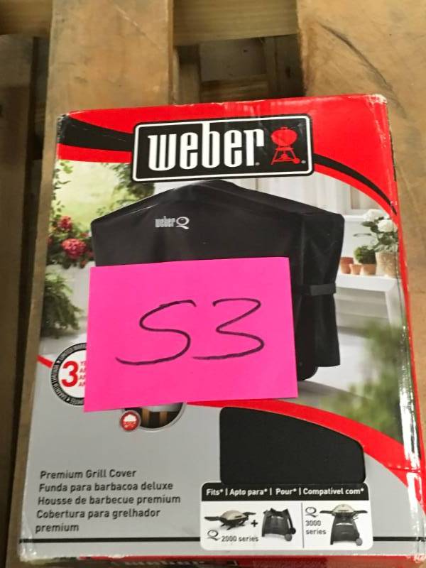 lot 53 image: Weber Q  Gas Grill Cover- good condition
