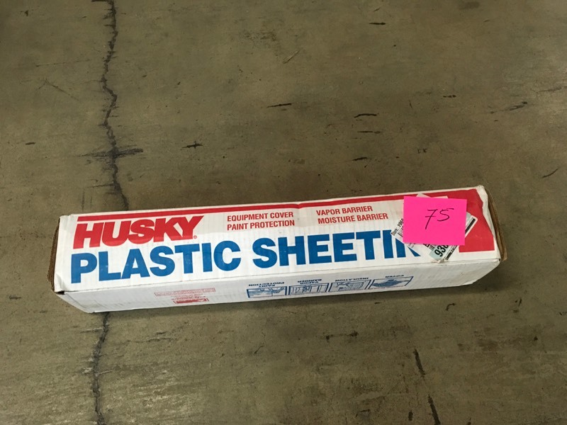 lot 75 image: HUSKY PLASTIC SHEETING 84 X200 2MIL- not used
