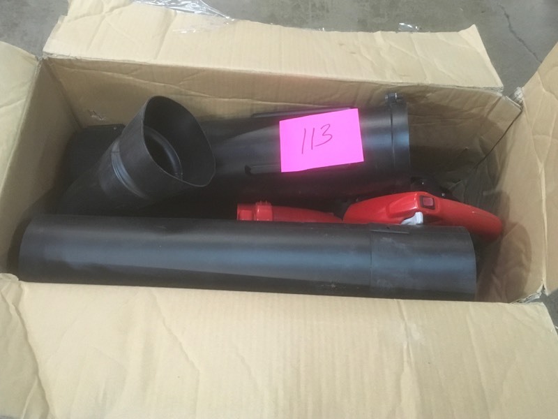 lot 113 image: Homelite UT26HBV 150 MPH 400 CFM 26cc Gas Handheld Blower Vacuum- good condition