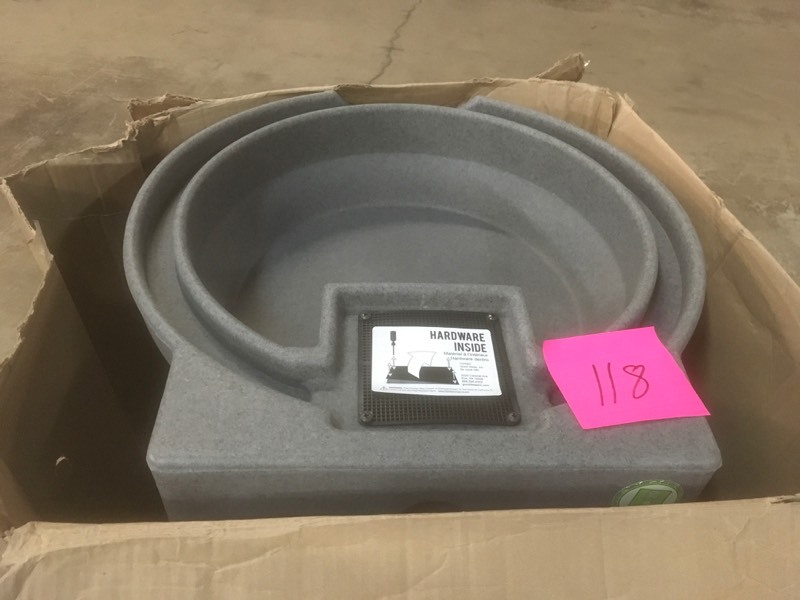 lot 118 image: Rain Wizard 65 Gal. Dark Granite Urn Rain Barrel- open box