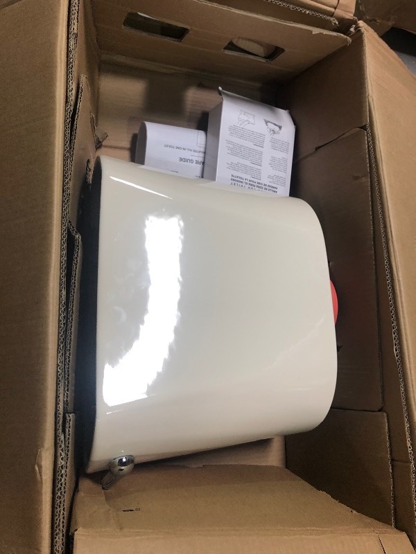 lot 154 image: Glacier Bay 2-piece 1.28 GPF High Efficiency Single Flush Elongated Toilet in Bone open box in like new condition