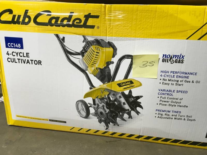 lot 35 image: Cub Cadet CC148 4-Cycle Gas Cultivator, 21AK148G912- open box