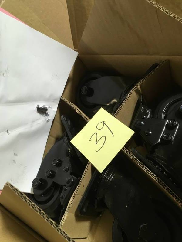 lot 39 image: Husky Heavy Duty 4 in. Caster Kit- not used