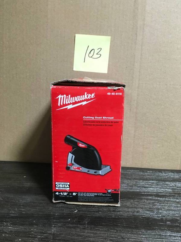 lot 103 image: Milwaukee Cutting Dust Shroud- good condition