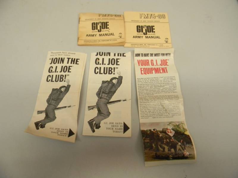 lot 16 image: VINTAGE 1964 G.I. JOE ARMY MANUALS, JOIN THE G.I. JOE CLUB, YOUR G.I. JOE EQUIPMENT - SOME VERY HARD TO FIND ITEMS - SEE PICTURES