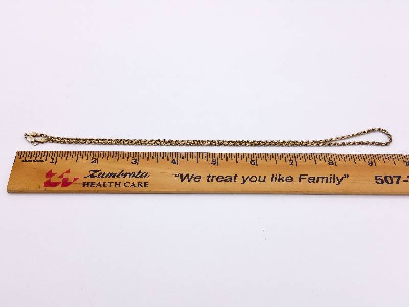 lot 40 image: Gold over Sterling Silver Estate Rope Chain Necklace