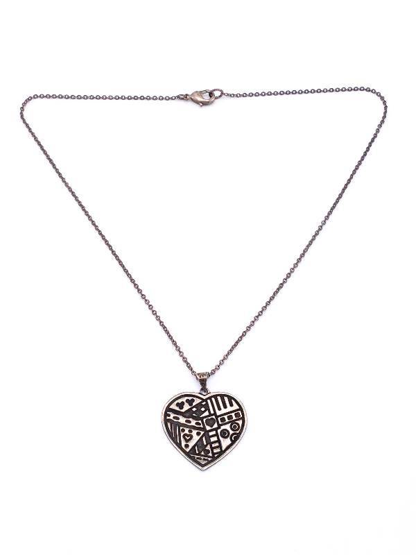 lot 48 image: Designer Styled Four Hearts Sterling Silver Estate Necklace