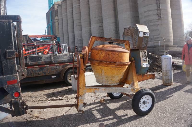 Stone Tow Behind Gas Powered Commercial Cement Mixer SW Metro Skid