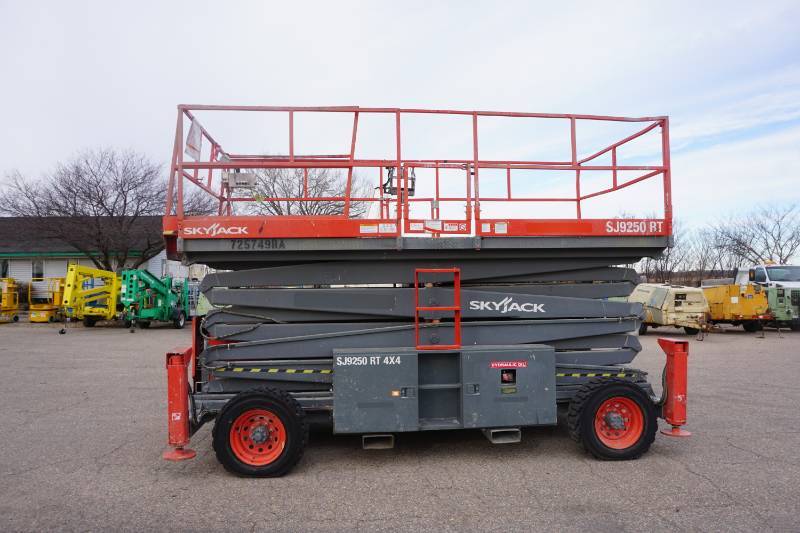 lot 8 image: 2007 Sky Jack Model SJ9250 RT 4 x 4 Rough Terrain Scissors Lift