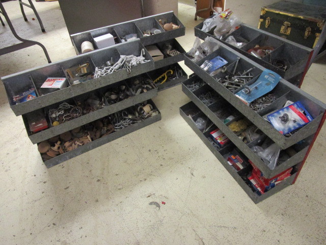 lot 339 image: HARDWARE CASES WITH ASSORTED HARDWARE