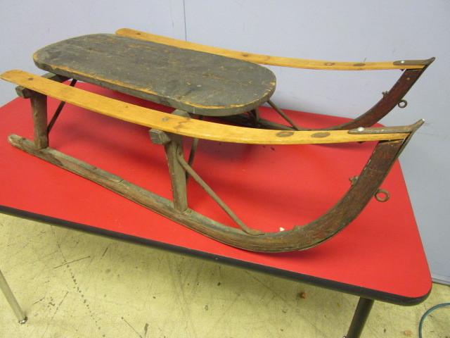 lot 362 image: VINTAGE WOOD SLED