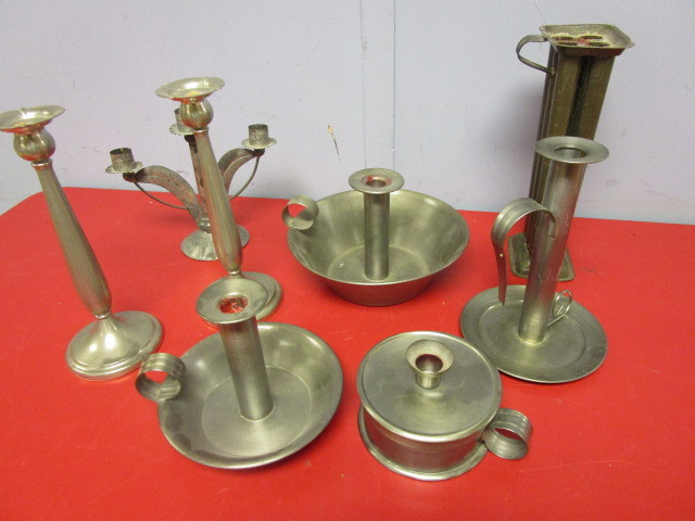lot 374 image: VINTAGE CANDLE HOLDERS