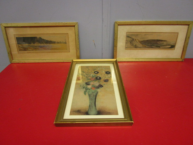lot 430 image: FRAMED ARTWORK, FLOWERS, SCENERY