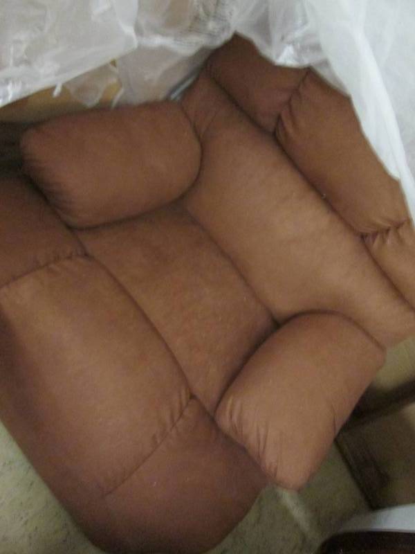 Chocolate Microsuede Recliner open ...