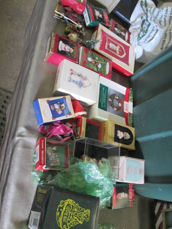 Large Lot Boxed Ornaments many Hall...