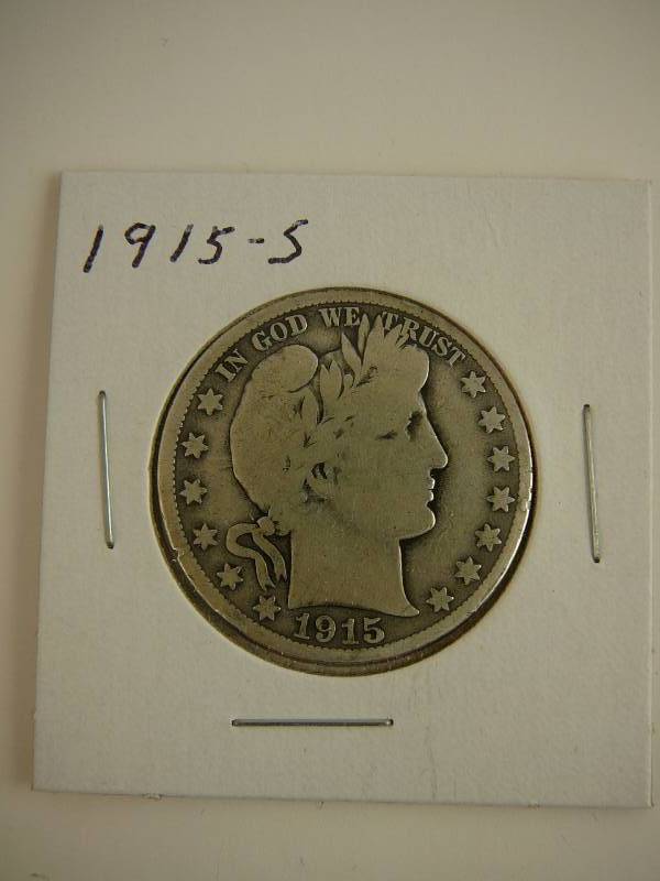 lot 19 image: 1915 S Barber Half Dollar