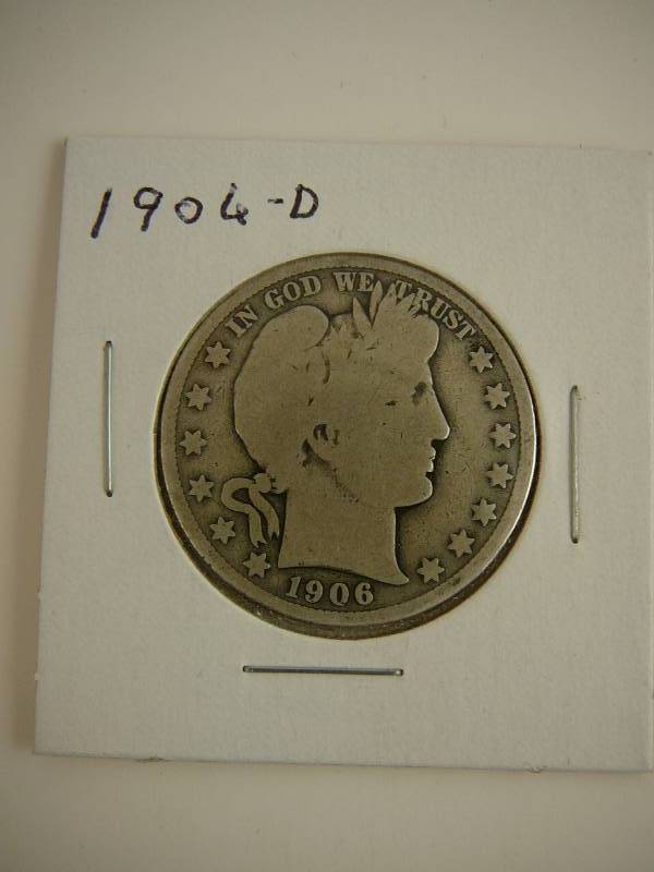 lot 21 image: 1906 d Barber Half Dollar