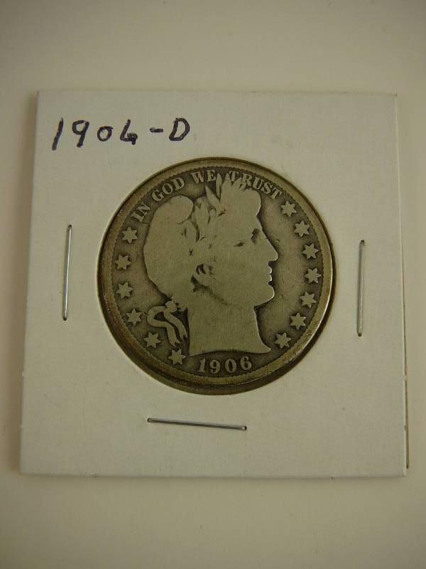 lot 22 image: 1906 d Barber Half Dollar