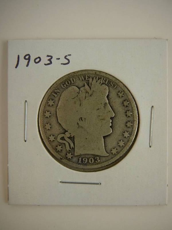lot 24 image: 1903 S Barber Half Dollar