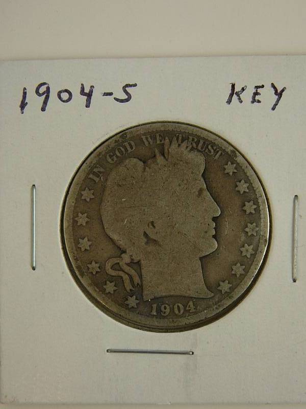 lot 25 image: 1904 S Barber Half Dollar