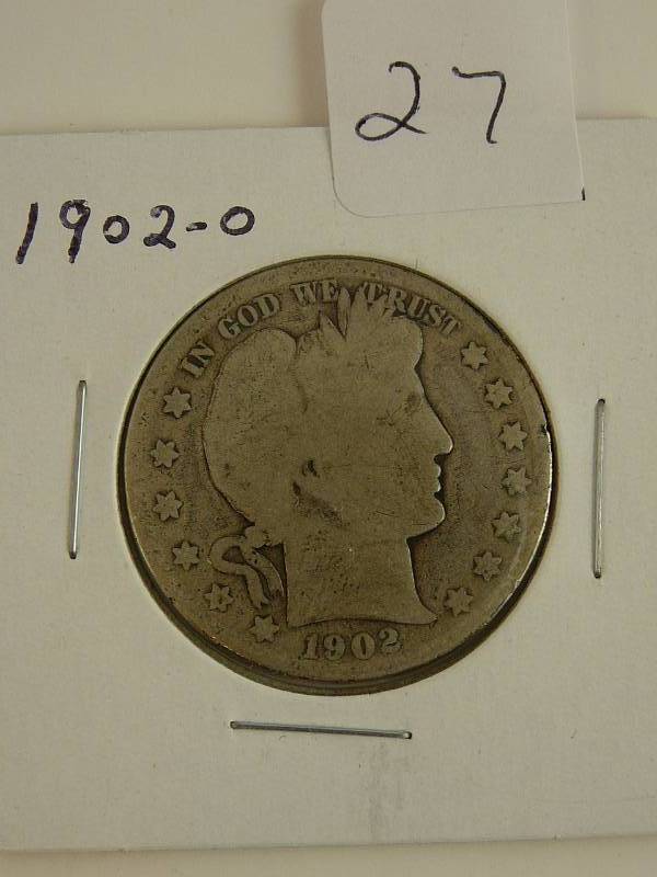 lot 27 image: 1902 O Barber Half Dollar
