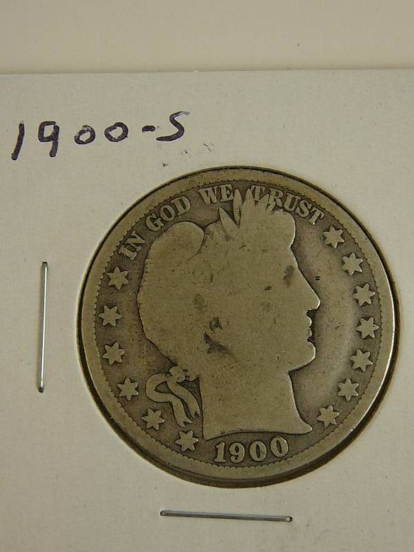 lot 31 image: 1900 S Barber Half Dollar