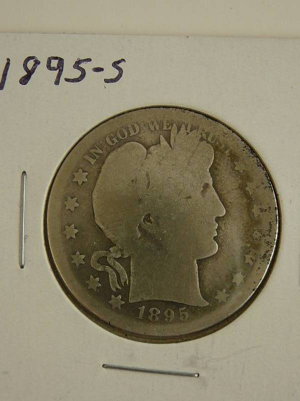 lot 36 image: 1895 S Barber Half Dollar