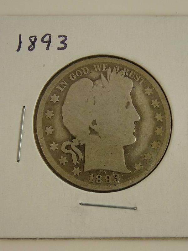 lot 39 image: 1893 Barber Half Dollar
