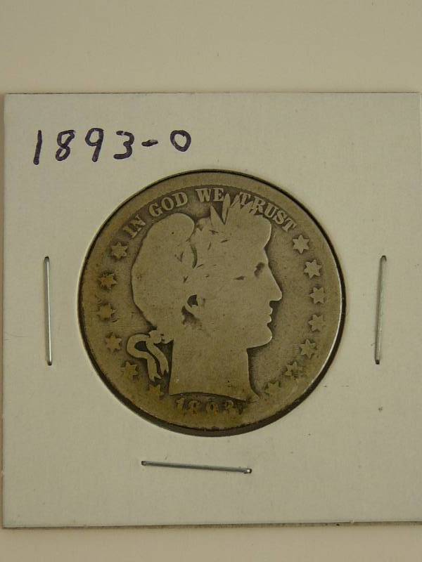 lot 40 image: 1893 O Barber Half Dollar